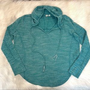 Roxy Turquoise Blue Poncho Hoodie Size Small